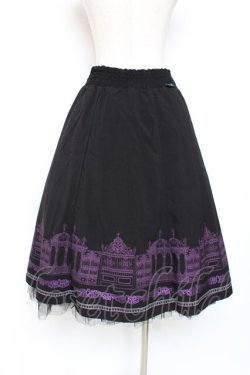 画像2: OZZ ANGELO / アイアンゲート柄リバーシブルスカート  黒×紫 Y-25-12-05-162-OO-SK-SZ-ZY