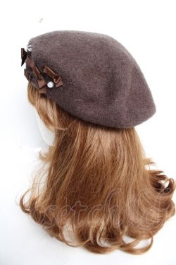 画像2: m petit by misako / AMミニリボンバスクベレー  ブラウン Y-25-12-05-027-LO-AC-SZ-ZY