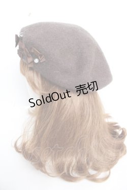 画像2: m petit by misako / AMミニリボンバスクベレー  ブラウン Y-25-12-05-027-LO-AC-SZ-ZY