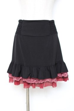 画像5: Ozz Croce / チェック柄裾プリーツスカート  赤×黒 Y-25-12-05-164-OO-SK-SZ-ZY