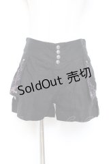 Ozz oneste / 百合刺繍ショートパンツ  黒×紫 Y-25-12-05-167-OO-PA-SZ-ZY