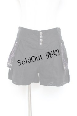 画像1: Ozz oneste / 百合刺繍ショートパンツ  黒×紫 Y-25-12-05-167-OO-PA-SZ-ZY