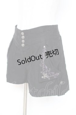 画像2: Ozz oneste / 百合刺繍ショートパンツ  黒×紫 Y-25-12-05-167-OO-PA-SZ-ZY