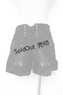 画像3: Ozz oneste / 百合刺繍ショートパンツ  黒×紫 Y-25-12-05-167-OO-PA-SZ-ZY