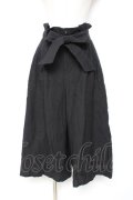 Franche Lippee / リボン付き麻ガウチョパンツ M 黒 Y-25-12-05-168-LO-PA-SZ-ZY