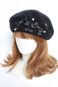 m petit by misako / AMミニリボンバスクベレー  ワイン Y-25-12-05-028-LO-AC-SZ-ZY