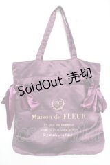 Maison de FLEUR / ダブルリボントートバッグ  パープル Y-25-12-05-037-LO-BG-SZ-ZY