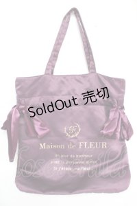 Maison de FLEUR / ダブルリボントートバッグ  パープル Y-25-12-05-037-LO-BG-SZ-ZY
