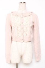 LIZ LISA / レース×フラワーモチーフニットカーディガン 0 ピンク Y-25-12-08-028-LO-TO-SZ-ZY