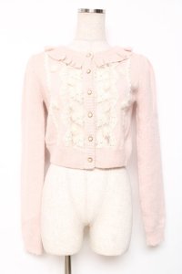 LIZ LISA / レース×フラワーモチーフニットカーディガン 0 ピンク Y-25-12-08-028-LO-TO-SZ-ZY