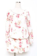 LIZ LISA / バラ起毛オフショルミニワンピ 0 オフ白 Y-25-12-08-029-LO-OP-SZ-ZY