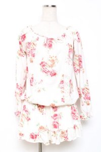 LIZ LISA / バラ起毛オフショルミニワンピ 0 オフ白 Y-25-12-08-029-LO-OP-SZ-ZY