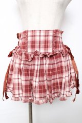 LIZ LISA / サイド編み上げチェック柄スカパン 0 ボルドー Y-25-12-08-036-LO-PA-SZ-ZY