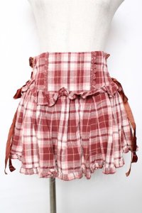 LIZ LISA / サイド編み上げチェック柄スカパン 0 ボルドー Y-25-12-08-036-LO-PA-SZ-ZY