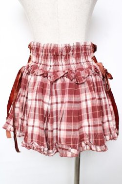 画像2: LIZ LISA / サイド編み上げチェック柄スカパン 0 ボルドー Y-25-12-08-036-LO-PA-SZ-ZY