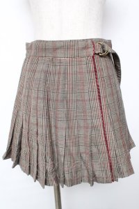 LIZ LISA / チェックプリーツ巻き風スカパン 0 カーキブラウン Y-25-12-08-037-LO-SK-SZ-ZY