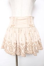 画像1: LIZ LISA / 刺繍スカラップスカパン 0 ベージュ Y-25-12-08-039-LO-PA-SZ-ZT040 (1)