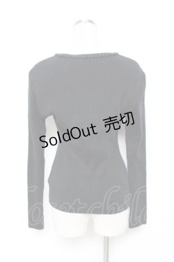 画像2: KANEKO ISAO / カメリアモチーフ付きカーディガン  黒 Y-25-12-08-001-EL-TO-SZ-ZY