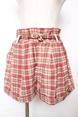 画像1: LIZ LISA / ベルト付きチェック柄パンツ 0 ブラウン Y-25-12-08-046-LO-PA-SZ-ZY