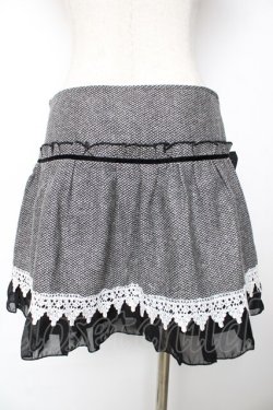 画像2: LIZ LISA / リボン付きラメツイードスカート 0 黒 Y-25-12-08-047-LO-SK-SZ-ZY