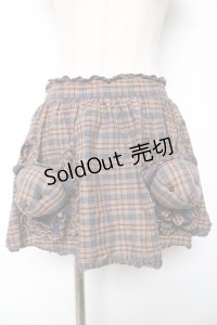 PINK HOUSE / くまモチーフ付きチェックエプロン  ブラウン×ネイビー Y-25-12-08-048-LO-ZA-SZ-ZY