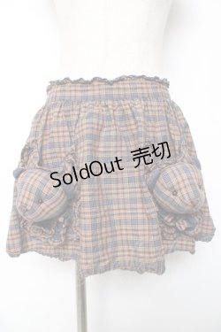 画像1: PINK HOUSE / くまモチーフ付きチェックエプロン  ブラウン×ネイビー Y-25-12-08-048-LO-ZA-SZ-ZY