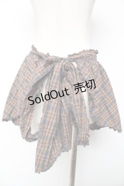 画像2: PINK HOUSE / くまモチーフ付きチェックエプロン  ブラウン×ネイビー Y-25-12-08-048-LO-ZA-SZ-ZY