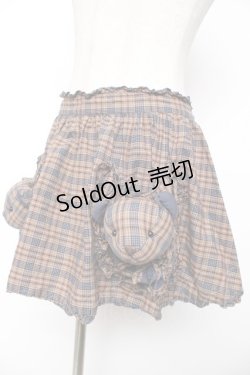 画像3: PINK HOUSE / くまモチーフ付きチェックエプロン  ブラウン×ネイビー Y-25-12-08-048-LO-ZA-SZ-ZY