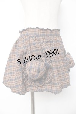 画像4: PINK HOUSE / くまモチーフ付きチェックエプロン  ブラウン×ネイビー Y-25-12-08-048-LO-ZA-SZ-ZY