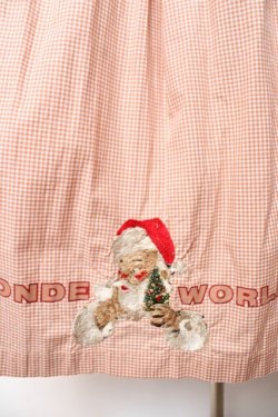 画像3: WONDERFUL WORLD / サンタ刺繍ギンガムスカート  ピンク Y-25-12-08-050-LO-SK-SZ-ZY
