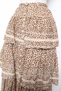 画像3: WONDERFUL WORLD / ヒョウ柄ティアードスカート  ベージュ×ブラウン Y-25-12-08-058-LO-SK-SZ-ZY