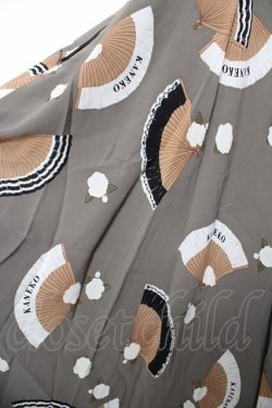 画像3: KANEKO ISAO / 扇子柄スカート  グレー Y-25-12-08-061-EL-SK-SZ-ZY