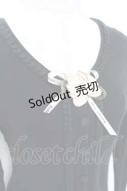 画像3: KANEKO ISAO / カメリアモチーフ付きカーディガン  黒 Y-25-12-08-001-EL-TO-SZ-ZY