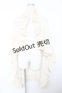 WONDERFUL WORLD / ピコフリル大半ストール  生成り Y-25-12-08-075-LO-ZA-SZ-ZY