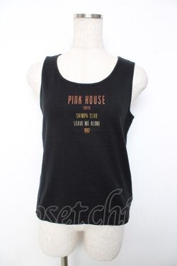 画像1: PINK HOUSE / ロゴプリントタンクトップ  黒 Y-25-12-08-076-LO-TO-SZ-ZY