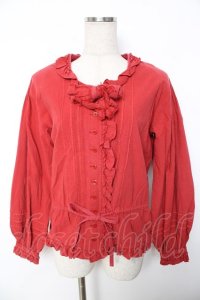 PINK HOUSE / ピンタックリボンブラウス  赤 Y-25-12-08-077-LO-BL-SZ-ZY