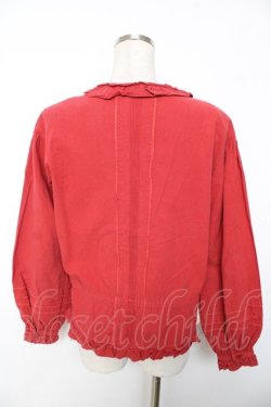 画像2: PINK HOUSE / ピンタックリボンブラウス  赤 Y-25-12-08-077-LO-BL-SZ-ZY