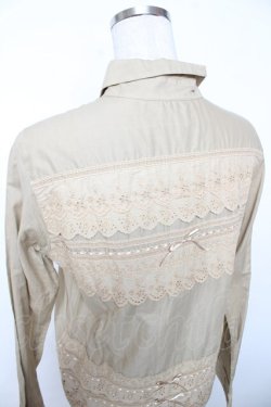 画像3: PINK HOUSE / コットンレース切替ブラウス  ベージュ Y-25-12-08-078-LO-TO-AS-ZY