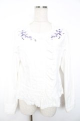 PINK HOUSE / すみれ刺繍入りデニムジャケット F ホワイト Y-25-12-08-080-LO-JA-SZ-ZY