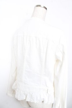 画像4: PINK HOUSE / すみれ刺繍入りデニムジャケット F ホワイト Y-25-12-08-080-LO-JA-SZ-ZY