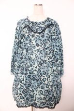 画像1: PINK HOUSE / レオパードローズ プリント チュニック F ブルー Y-25-12-08-084-LO-OP-SZ-ZT571 (1)