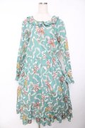 PINK HOUSE / ロゼットプリントミディワンピース  ブルーグリーン Y-25-12-08-085-LO-OP-SA-ZY