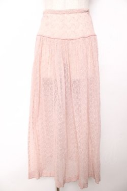 画像1: WONDERFUL WORLD / 総レーススカート  ピンク Y-25-12-08-089-LO-SK-SZ-ZY