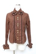 Angelic Pretty / リボン通しレトロブラウス  ブラウン Y-25-12-08-009-AP-BL-SZ-ZY