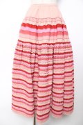 WONDERFUL WORLD / 配色ピコフリルローンスカート  ピンク Y-25-12-08-093-LO-SK-SZ-ZY