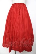 PINK HOUSE / ピコフリルローンスカート  赤 Y-25-12-08-097-LO-SK-SZ-ZY
