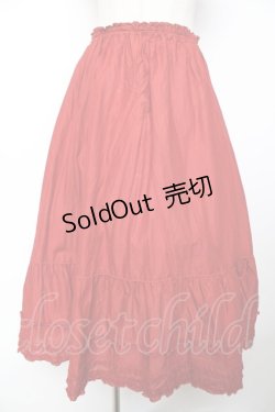 画像1: PINK HOUSE / ピコフリルローンスカート  赤 Y-25-12-08-097-LO-SK-SZ-ZY
