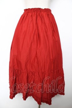 画像2: PINK HOUSE / ピコフリルローンスカート  赤 Y-25-12-08-097-LO-SK-SZ-ZY