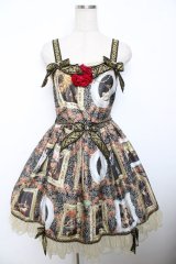 BABY, THE STARS SHINE BRIGHT / バロックを探して〜天使が祝福する至福の美術館巡り〜柄ジャンパースカート  黒 Y-25-12-08-112-BA-OP-SZ-ZY