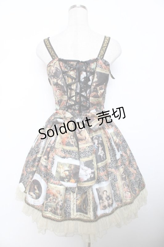 画像2: BABY, THE STARS SHINE BRIGHT / バロックを探して〜天使が祝福する至福の美術館巡り〜柄ジャンパースカート  黒 Y-25-12-08-112-BA-OP-SZ-ZI (2)